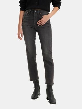 Levi’s Wedgie Straight High Rise Black Wash Jeans Size 27 NWT